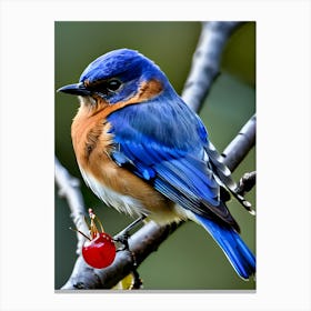 Eastern Bluebird-Reimagined 33 Canvas Print