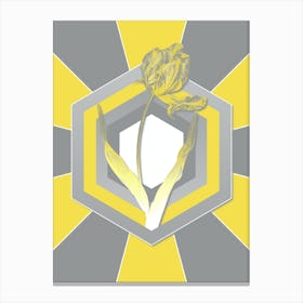 Vintage Didier's Tulip Botanical Geometric Art in Yellow and Gray n.459 Canvas Print