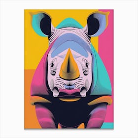 Colourful Rhino Canvas Print