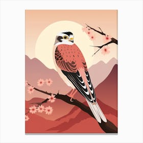 Minimalist American Kestrel 1 Illustration Canvas Print