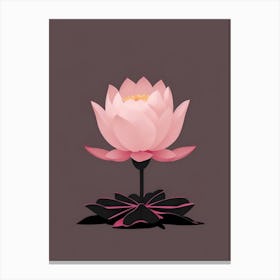 A Pink Lotus In Minimalist Style Vertical Composition 69 Canvas Print