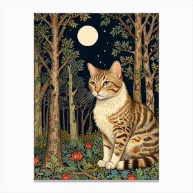 William Morris Cat In The Woods 4 Canvas Print