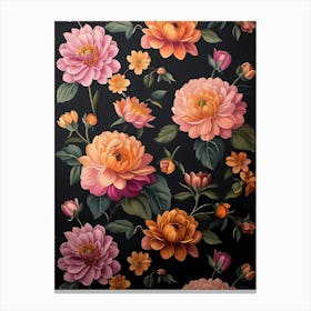 Wallpaper Floral Pattern 1 Canvas Print