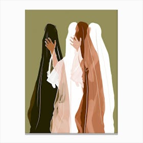 Three Women In Veils Canvas Print