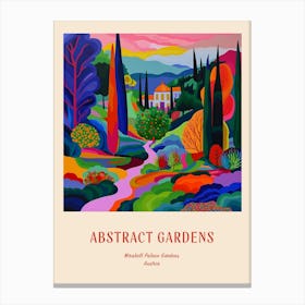 Colourful Gardens Mirabell Palace Gardens Austria 2 Red Poster Canvas Print