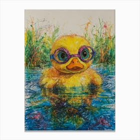 Duck In The Water 1 Canvas Print