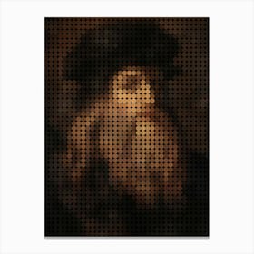 Leonardo Da Vinci In Style Dots Canvas Print