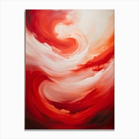 Abstract Motion Painting Of Red And White Clouds Intertwining With Sinuous Grace Surrealistic Style Canvas Print