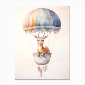 Baby Antelope In A Hot Air Balloon Canvas Print