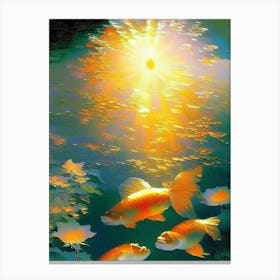 Hirenaga Koi Fish Monet Style Classic Painting Canvas Print