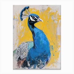 Peacock Watercolour Paint Splash 2 Canvas Print