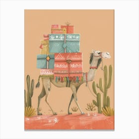 Camel With Presents Canvas Print