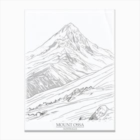 Mount Ossa Australia Color Line Drawing 3 Poster Canvas Print