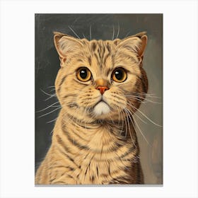Scottish Fold Cat Relief Illustration 1 Canvas Print