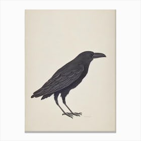 Crow Illustration Bird Canvas Print