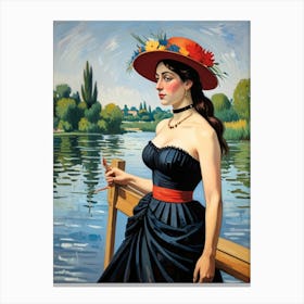 Lady In Red Dress Canvas Print