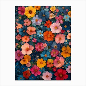 Cosmos Flowers Canvas Print