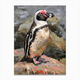 African Penguin Deception Island Oil Painting 3 Canvas Print