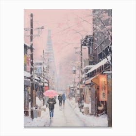 Dreamy Winter Painting Tokyo Japan 2 Canvas Print