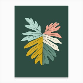 Midcentury Tropical Leaves Canvas Print