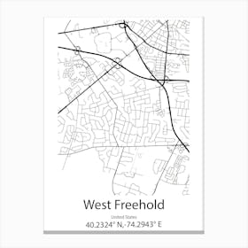 West Freehold,United States Minimalist Map Canvas Print