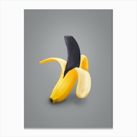 Peeled Black Banana Canvas Print