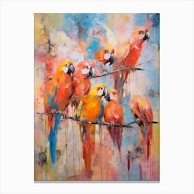 Parrots Abstract Expressionism 4 Canvas Print