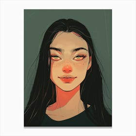 Cute Girl Face Canvas Print