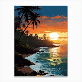 A Vibrant Painting Of El Yunque Beach Puerto Rico 1 Canvas Print