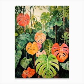Tropical Plant Painting Monstera Deliciosa 1 Canvas Print