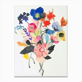 Bluebell 1 Collage Flower Bouquet Canvas Print