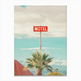 Red Motel Sign in California Canvas Print