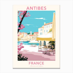 Antibes, France, Flat Pastels Tones Illustration 4 Poster Canvas Print