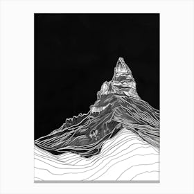Pen Y Fan Mountain Line Drawing 2 Canvas Print