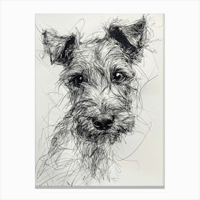 Fox Terrier Dog Line Sketch 2 Canvas Print