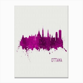 Ottawa Canada City Purple Canvas Print