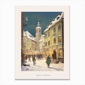 Vintage Winter Poster Munich Germany 5 Canvas Print