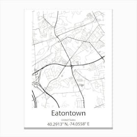 Eatontown,United States Minimalist Map Canvas Print