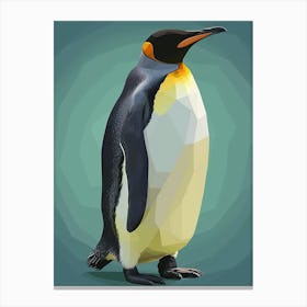Emperor Penguin Petermann Island Minimalist Illustration 4 Canvas Print