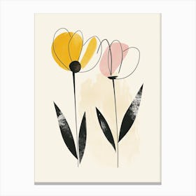 Montevideo Flower Market Boho Minimalist Style Canvas Print