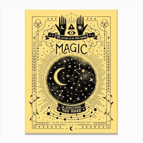 Vintage Esoteric Magic Crystal Ball Moon Universe  Canvas Print