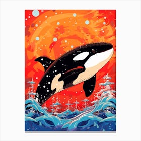 Dotty Orca Whale 1 Canvas Print