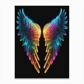 Neon Angel Wings 3 Canvas Print