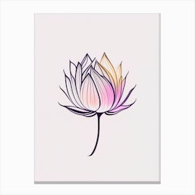 Lotus Flower, Buddhist Symbol Minimal Line Drawing 2 Canvas Print
