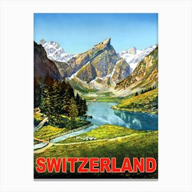 Beautiful Nature Of Switzerland, Vintage Photo Poster Canvas Print