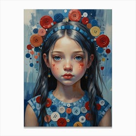 Girl With Buttons Canvas Print