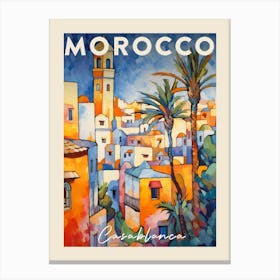 Casablanca Morocco 3 Fauvist Painting  Travel Poster Canvas Print