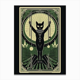 The Hanged Man, Black Cat Tarot Card 2 Canvas Print