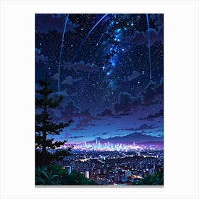 Night Sky Anime aesthetic 56 Canvas Print