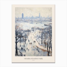 Winter City Park Poster Odaiba Seaside Park Tokyo 3 Canvas Print